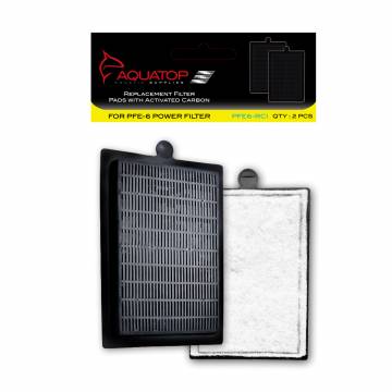 AQUATOP PFE6-RCI Replacement Filter Inserts with Activated Carbon for PFE-6
